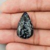 Ossidiana Fiocco Di Neve Naturale Forma Goccia Piatto Cabochon Liscio Fatto a Mano 27X16X6mm 18,75 Carati 1pz