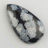 Ossidiana Fiocco Di Neve Naturale Forma Goccia Piatto Cabochon Liscio Fatto a Mano 26X15X5mm 15,70 Carati 1pz