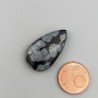 Ossidiana Fiocco Di Neve Naturale Forma Goccia Piatto Cabochon Liscio Fatto a Mano 26X15X5mm 15,70 Carati 1pz