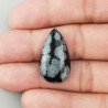 Ossidiana Fiocco Di Neve Naturale Forma Goccia Piatto Cabochon Liscio Fatto a Mano 26X15X5mm 15,70 Carati 1pz