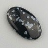 Ossidiana Fiocco Di Neve Naturale Forma Ovale Piatto Cabochon Liscio Fatto a Mano 23X13X5mm 11,45 Carati 1pz