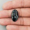Ossidiana Fiocco Di Neve Naturale Forma Ovale Piatto Cabochon Liscio Fatto a Mano 23X13X5mm 11,45 Carati 1pz