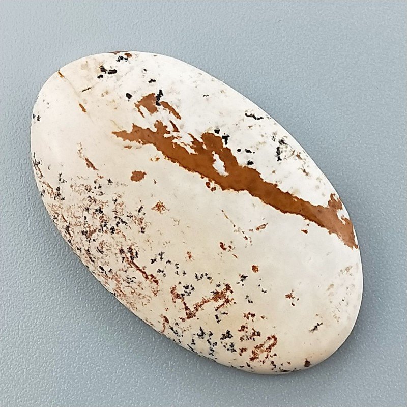 Pietra Paesina Naturale Forma Ovale Piatto Cabochon Liscio Fatto a Mano 36X22X4mm 6,00gm 1pz