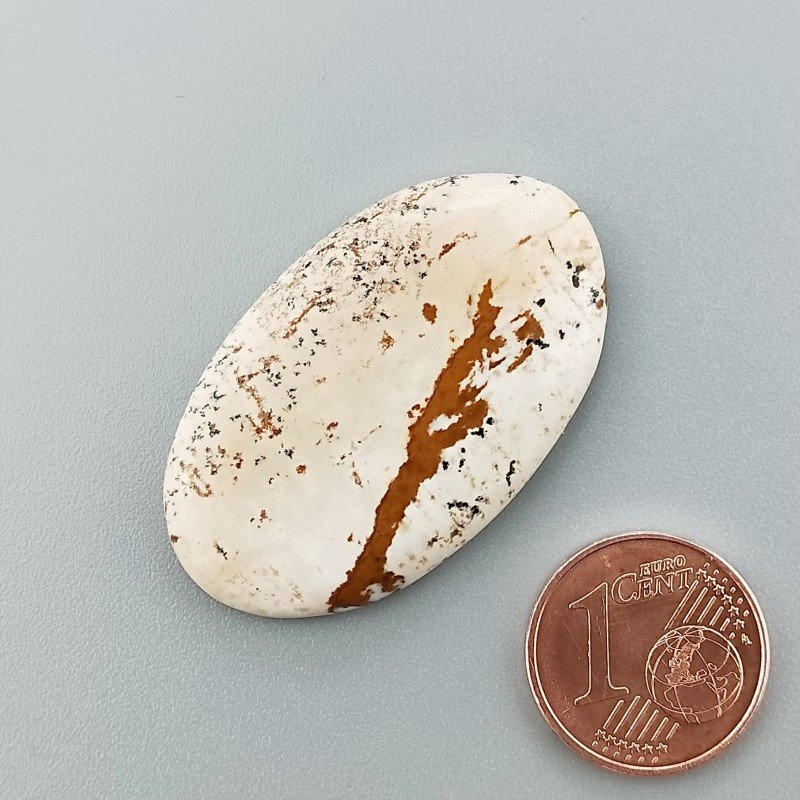 Cabochon di Pietra Paesina Naturale Ovale, Piatto e Liscio, 36x22x4 mm, 6,00 g, Fatto a Mano