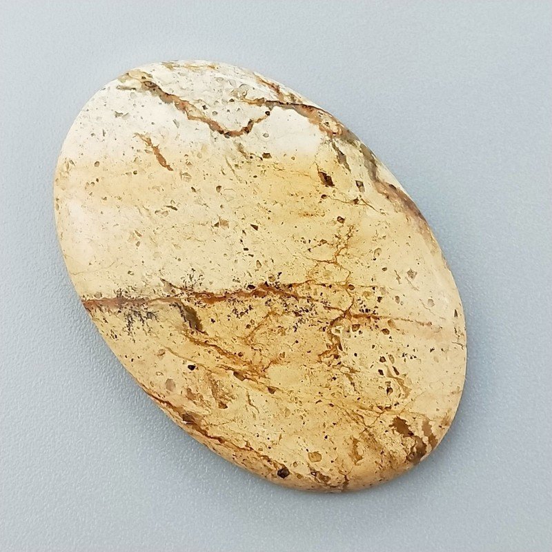 Pietra Paesina Naturale Forma Ovale Piatto Cabochon Liscio Fatto a Mano 42X28X5mm 9,90gm 1pz