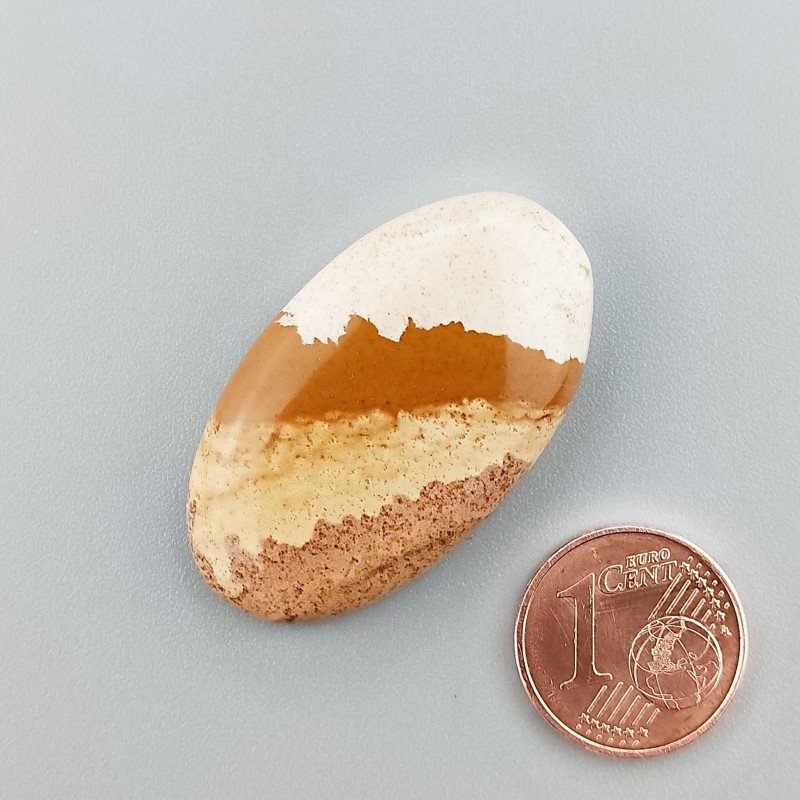 Cabochon di Pietra Paesina Naturale Ovale, Piatto e Liscio, 35x20x7 mm, 8,05 g, Fatto a Mano