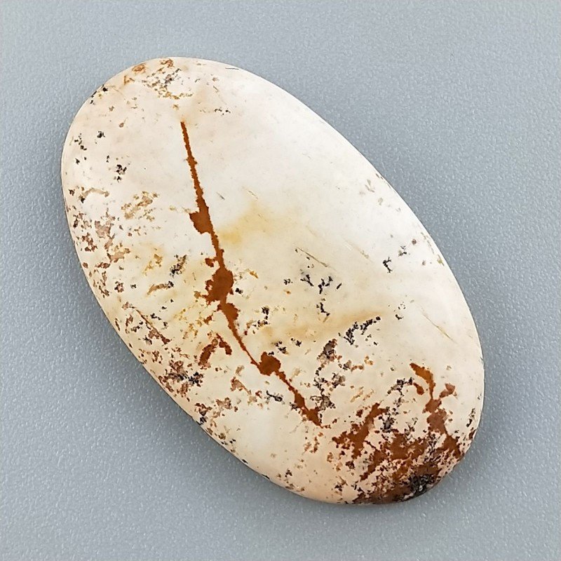 Pietra Paesina Naturale Forma Ovale Piatto Cabochon Liscio Fatto a Mano 36X21X5mm 6,30gm 1pz