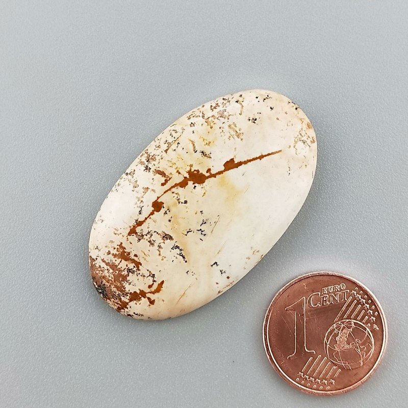 Cabochon di Pietra Paesina Naturale Ovale, Piatto e Liscio, 36x21x5 mm, 6,30 g, Fatto a Mano