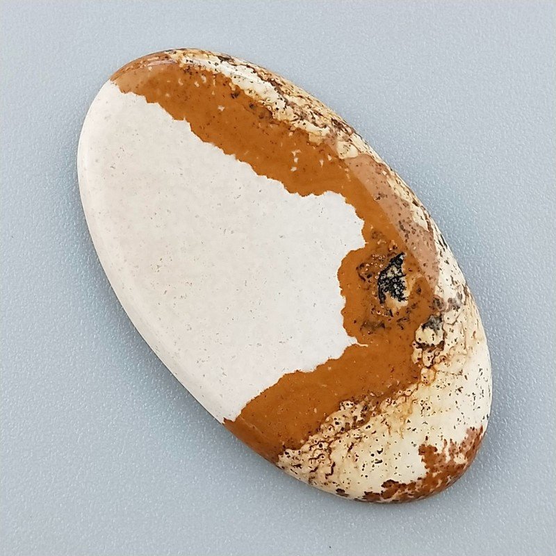 Pietra Paesina Naturale Forma Ovale Piatto Cabochon Liscio Fatto a Mano 41X23X4mm 6,43gm 1pz