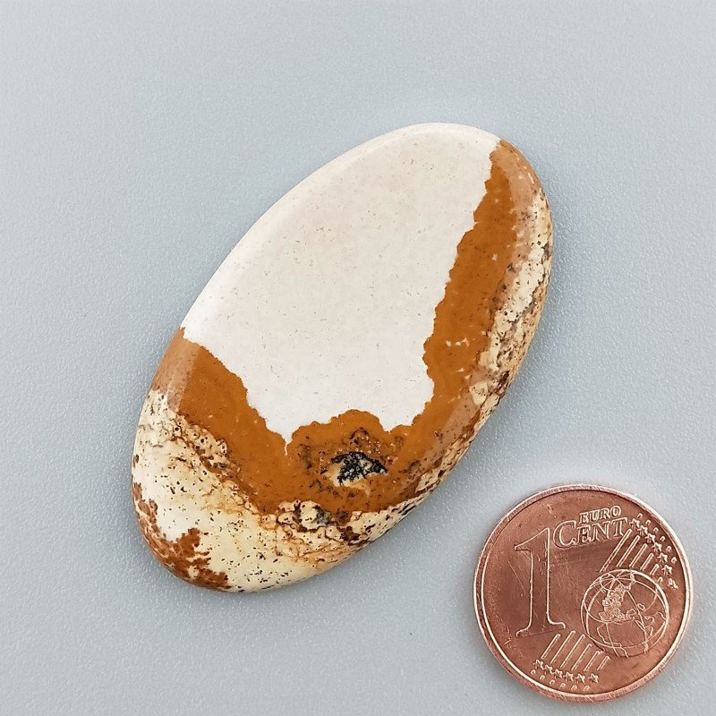 Cabochon di Pietra Paesina Naturale Ovale, Piatto e Liscio, 41x23x4 mm, 6,43 g, Fatto a Mano