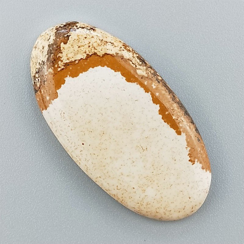 Pietra Paesina Naturale Forma Ovale Piatto Cabochon Liscio Fatto a Mano 41X21X4mm 6,63gm 1pz