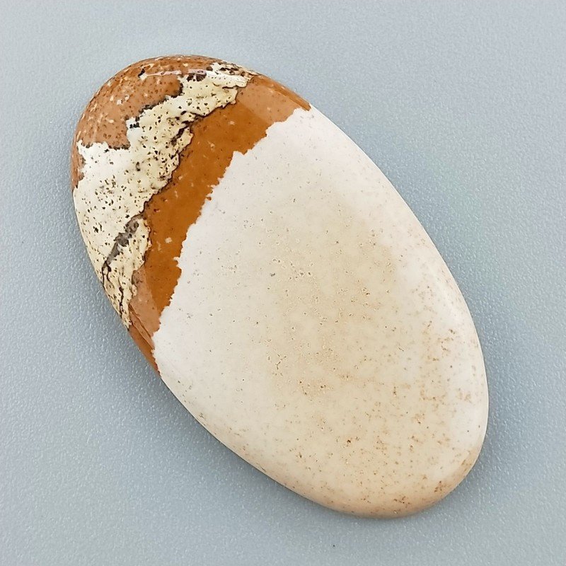 Pietra Paesina Naturale Forma Ovale Piatto Cabochon Liscio Fatto a Mano 42X24X4mm 7,58gm 1pz