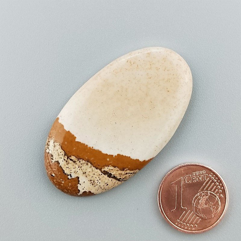Cabochon di Pietra Paesina Naturale Ovale, Piatto e Liscio, 42x24x4 mm, 7,58 g, Fatto a Mano