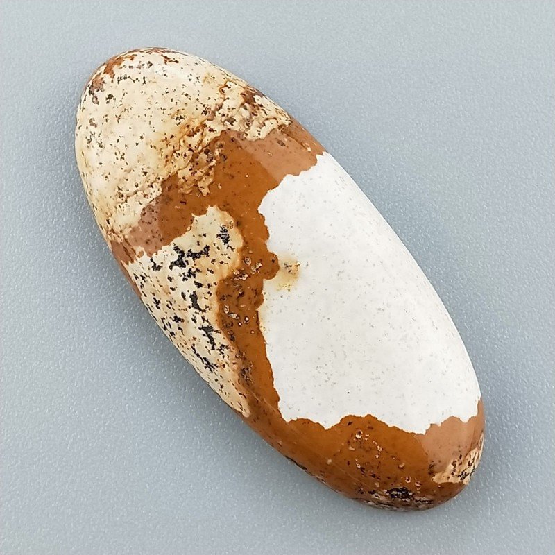 Pietra Paesina Naturale Forma Ovale Piatto Cabochon Liscio Fatto a Mano 40X18X5mm 6,80gm 1pz