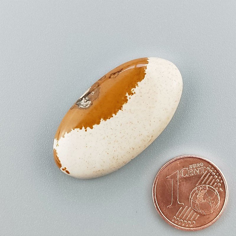 Cabochon di Pietra Paesina Naturale Ovale, Piatto e Liscio, 33x17x6 mm, 6,15 g, Fatto a Mano