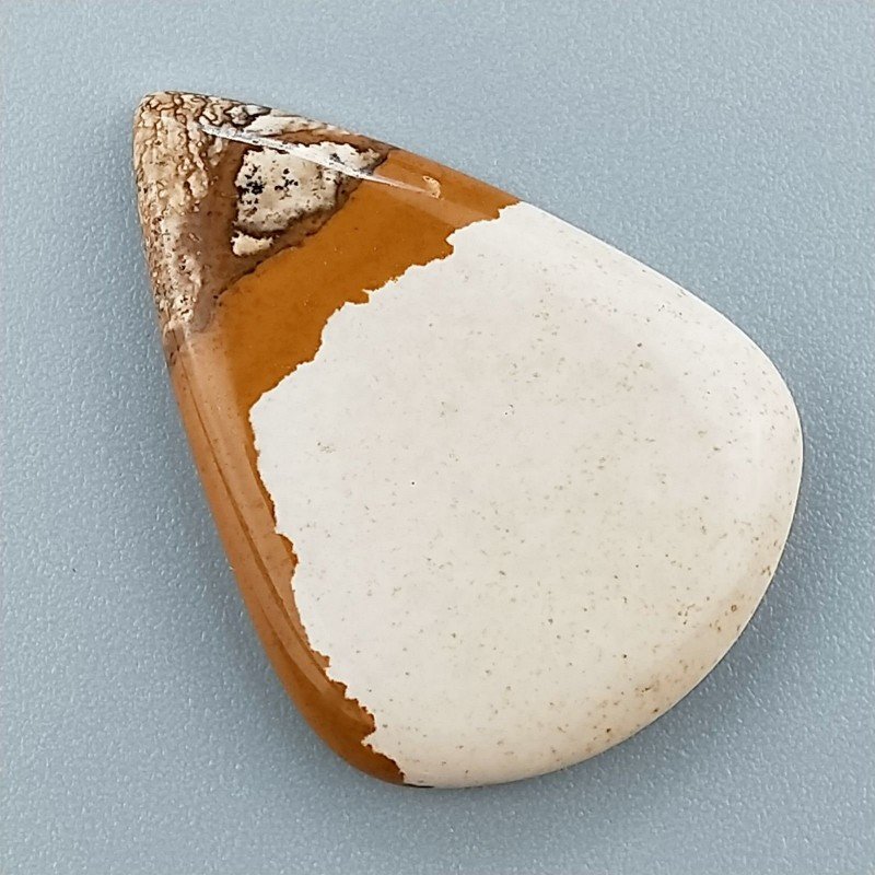 Pietra Paesina Naturale Forma Goccia Piatto Cabochon Liscio Fatto a Mano 31X23X4mm 4,25gm 1pz