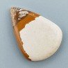 Pietra Paesina Naturale Forma Goccia Piatto Cabochon Liscio Fatto a Mano 31X23X4mm 4,25gm 1pz