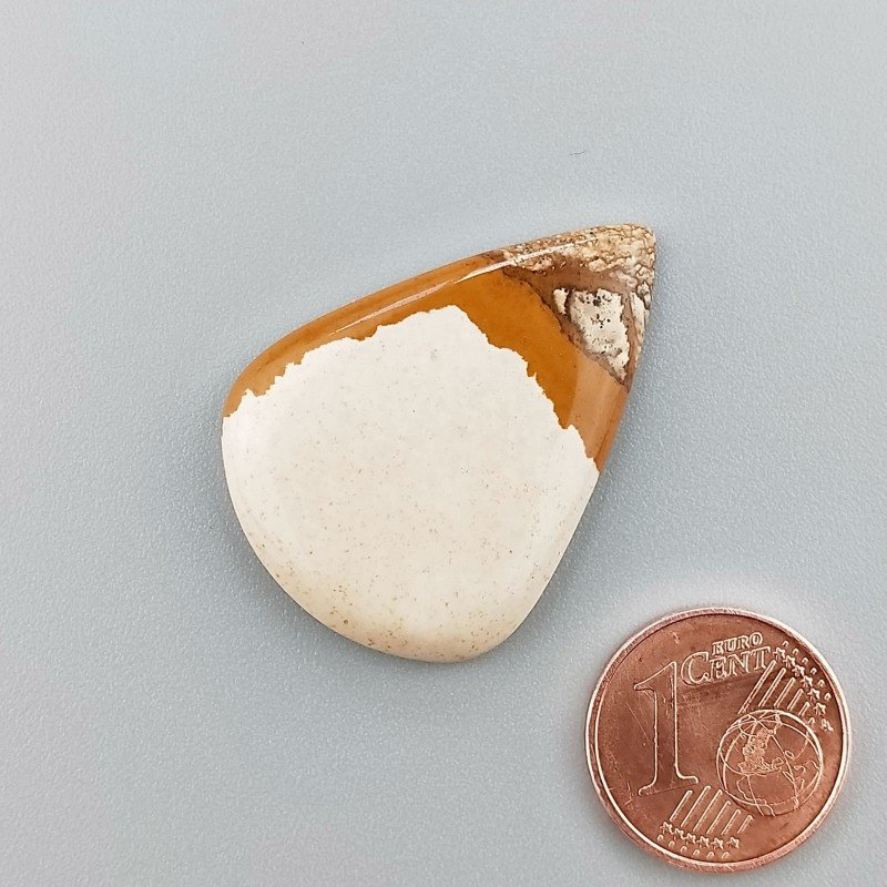 Pietra Paesina Naturale Forma Goccia Piatto Cabochon Liscio Fatto a Mano 31X23X4mm 4,25gm 1pz