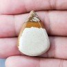 Pietra Paesina Naturale Forma Goccia Piatto Cabochon Liscio Fatto a Mano 31X23X4mm 4,25gm 1pz