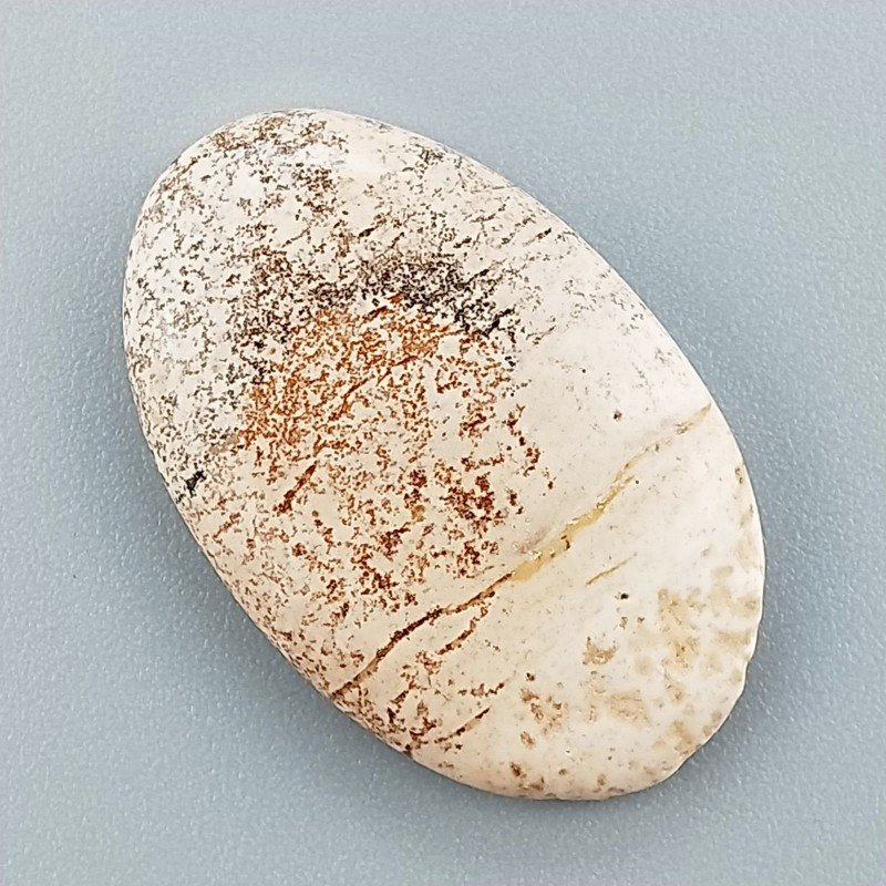 Pietra Paesina Naturale Forma Ovale Piatto Cabochon Liscio Fatto a Mano 30X19X5mm 4,55gm 1pz