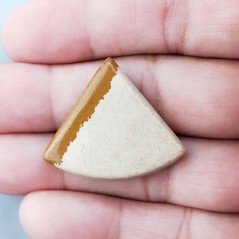 Pietra Paesina Naturale Forma Fantasia Piatto Cabochon Liscio Fatto a Mano 28X33X4mm 5,25gm 1pz