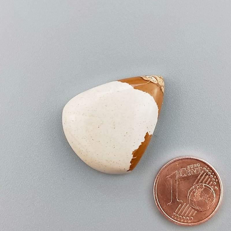 Pietra Paesina Naturale Forma Goccia Piatto Cabochon Liscio Fatto a Mano 27X22X6mm 5,00gm 1pz