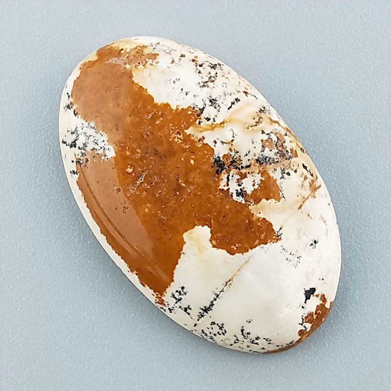 Pietra Paesina Naturale Forma Ovale Piatto Cabochon Liscio Fatto a Mano 31X19X5mm 5,10gm 1pz