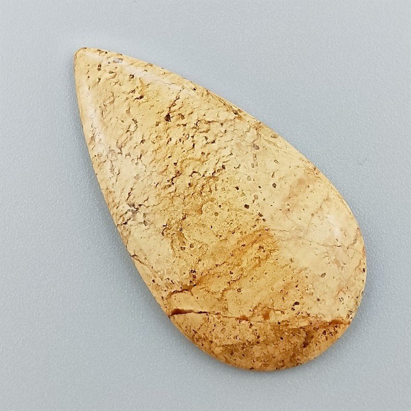 Pietra Paesina Naturale Forma Goccia Piatto Cabochon Liscio Fatto a Mano 47X25X5mm 8,40gm 1pz