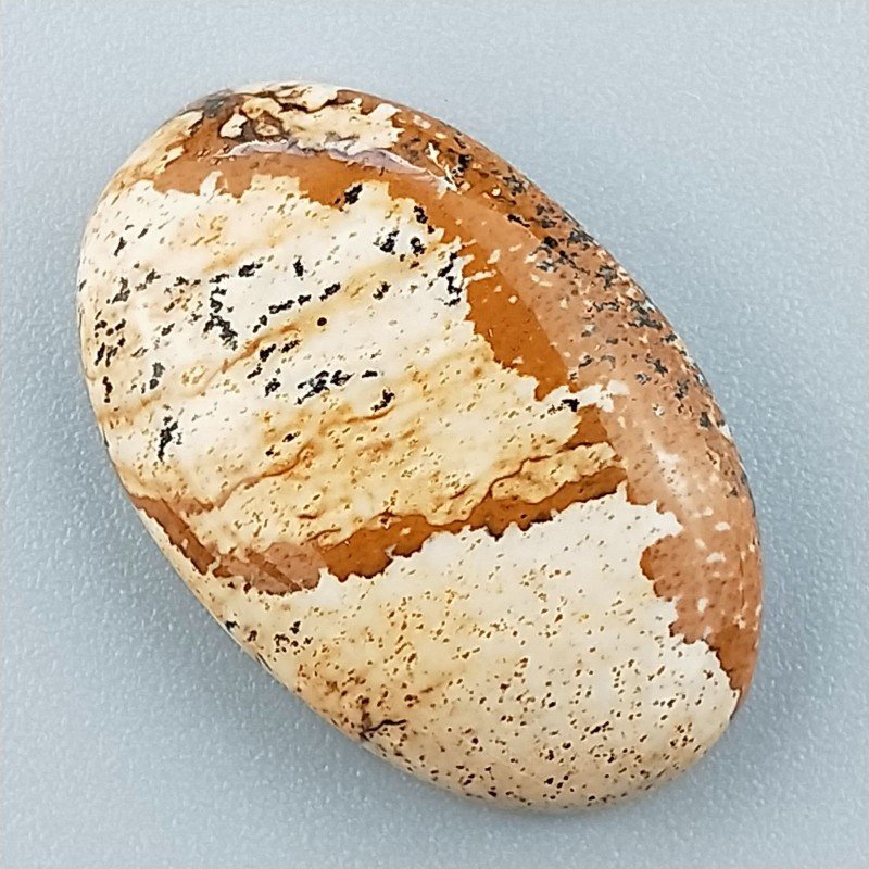Pietra Paesina Naturale Forma Ovale Piatto Cabochon Liscio Fatto a Mano 27X17X6mm 5,00gm 1pz