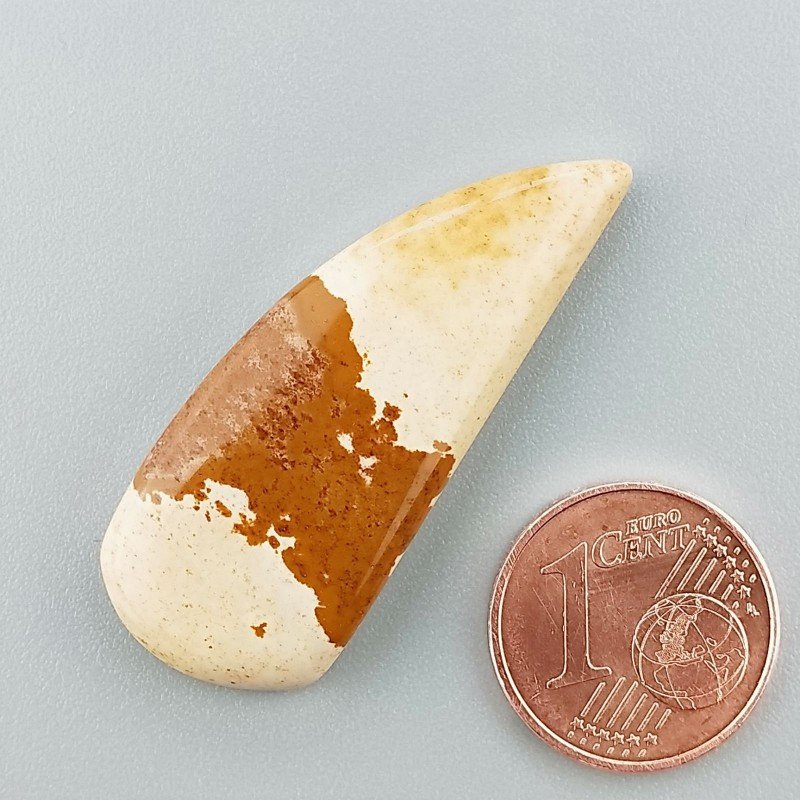 Pietra Paesina Naturale Forma Fantasia Piatto Cabochon Liscio Fatto a Mano 37X15X5mm 4,40gm 1pz
