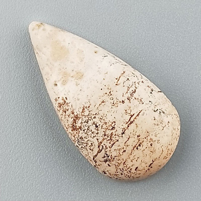 Pietra Paesina Naturale Forma Goccia Piatto Cabochon Liscio Fatto a Mano 28X14X6mm 3,10gm 1pz