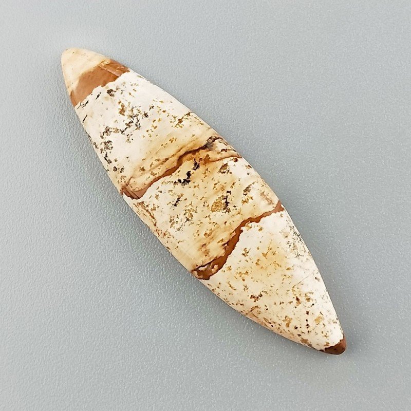 Pietra Paesina Naturale Forma Marquise Piatto Cabochon Liscio Fatto a Mano 45X13X4mm 3,95gm 1pz