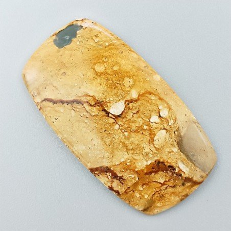 Pietra Paesina Naturale Forma Cuscino Piatto Cabochon Liscio Fatto a Mano 56X31X5mm 16,20gm 1pz