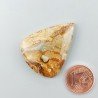 Pietra Paesina Naturale Forma Goccia Piatto Cabochon Liscio Fatto a Mano 35X28X6mm 8,20gm 1pz