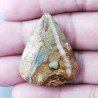 Pietra Paesina Naturale Forma Goccia Piatto Cabochon Liscio Fatto a Mano 35X28X6mm 8,20gm 1pz