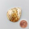 Pietra Paesina Naturale Forma Goccia Piatto Cabochon Liscio Fatto a Mano 35X30X6mm 7,75gm 1pz
