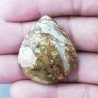 Pietra Paesina Naturale Forma Goccia Piatto Cabochon Liscio Fatto a Mano 35X30X6mm 7,75gm 1pz