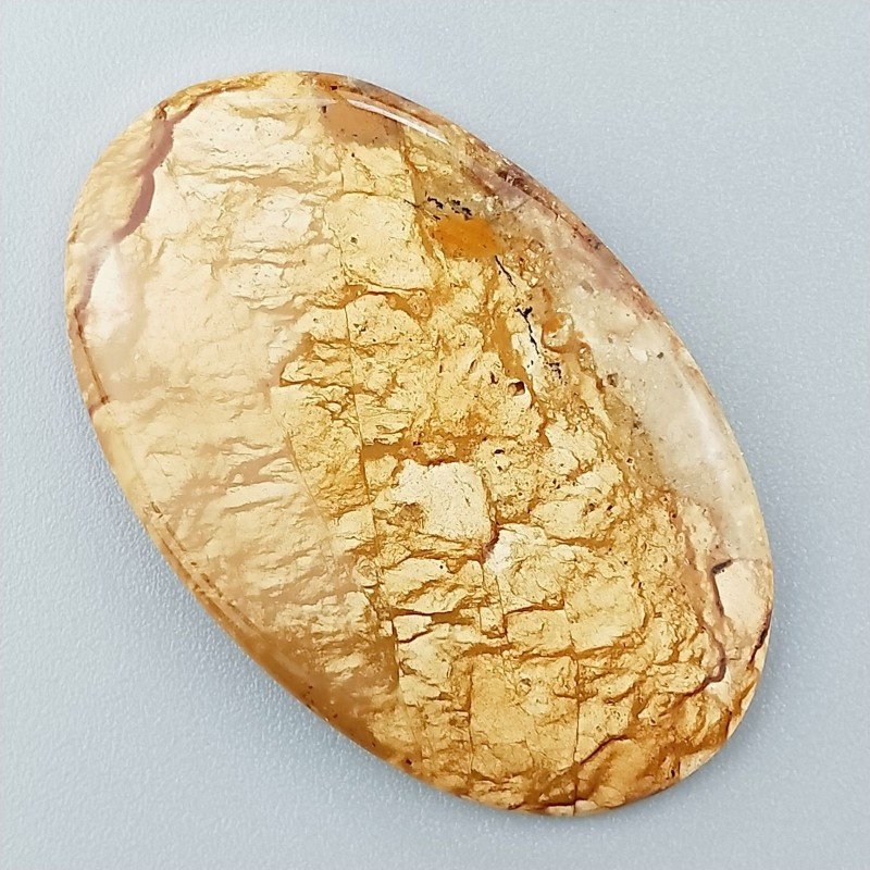 Pietra Paesina Naturale Forma Ovale Piatto Cabochon Liscio Fatto a Mano 42X27X5mm 8,50gm 1pz