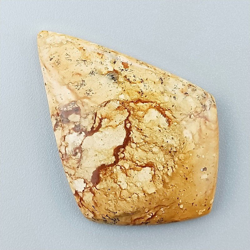 Pietra Paesina Naturale Forma Fantasia Piatto Cabochon Liscio Fatto a Mano 40X28X5mm 7,15gm 1pz