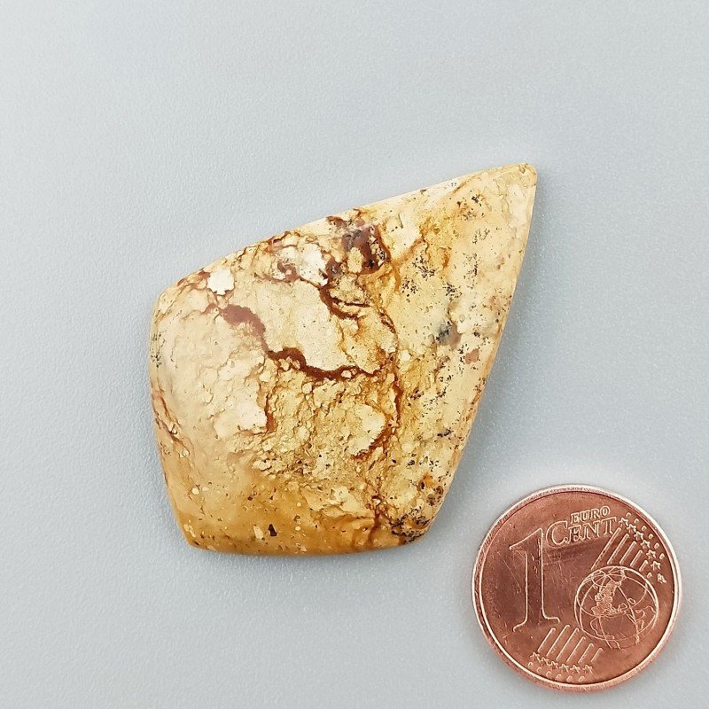 Pietra Paesina Naturale Forma Fantasia Piatto Cabochon Liscio Fatto a Mano 40X28X5mm 7,15gm 1pz