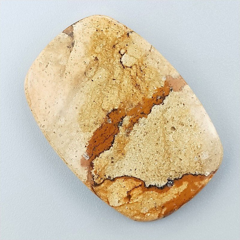 Pietra Paesina Naturale Forma Cuscino Piatto Cabochon Liscio Fatto a Mano 42X29X5mm 13,40gm 1pz