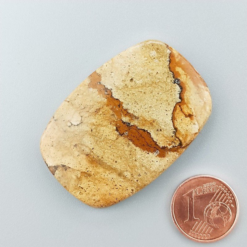 Pietra Paesina Naturale Forma Cuscino Piatto Cabochon Liscio Fatto a Mano 42X29X5mm 13,40gm 1pz