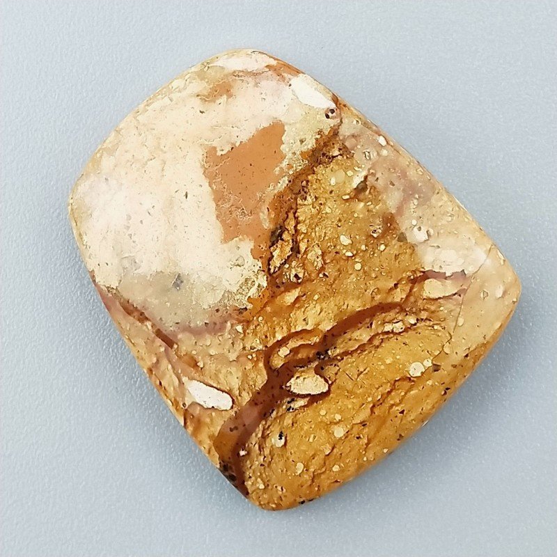 Pietra Paesina Naturale Forma Fantasia Piatto Cabochon Liscio Fatto a Mano 29X24X6mm 7,08gm 1pz