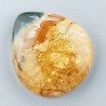 Pietra Paesina Naturale Forma Goccia Piatto Cabochon Liscio Fatto a Mano 26X22X6mm 5,15gm 1pz