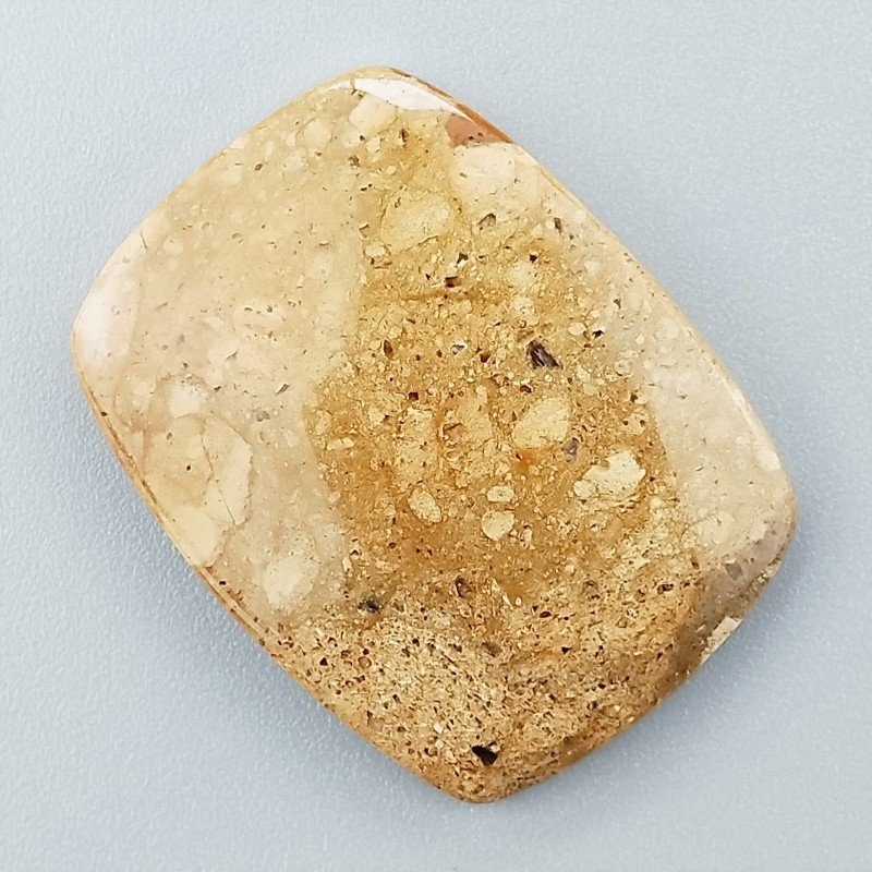 Pietra Paesina Naturale Forma Cuscino Piatto Cabochon Liscio Fatto a Mano 30X23X5mm 6,05gm 1pz