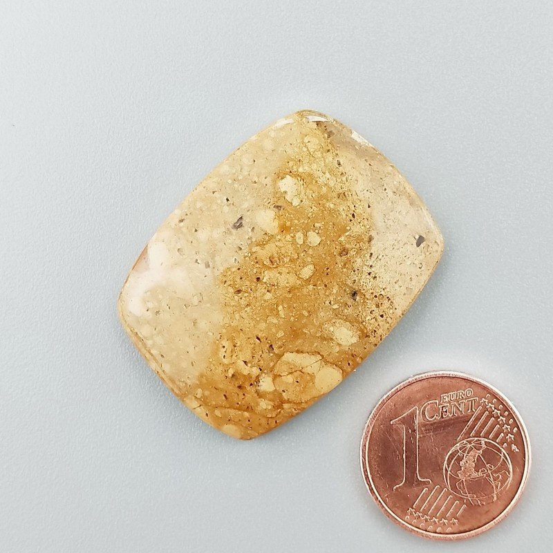 Pietra Paesina Naturale Forma Cuscino Piatto Cabochon Liscio Fatto a Mano 30X23X5mm 6,05gm 1pz