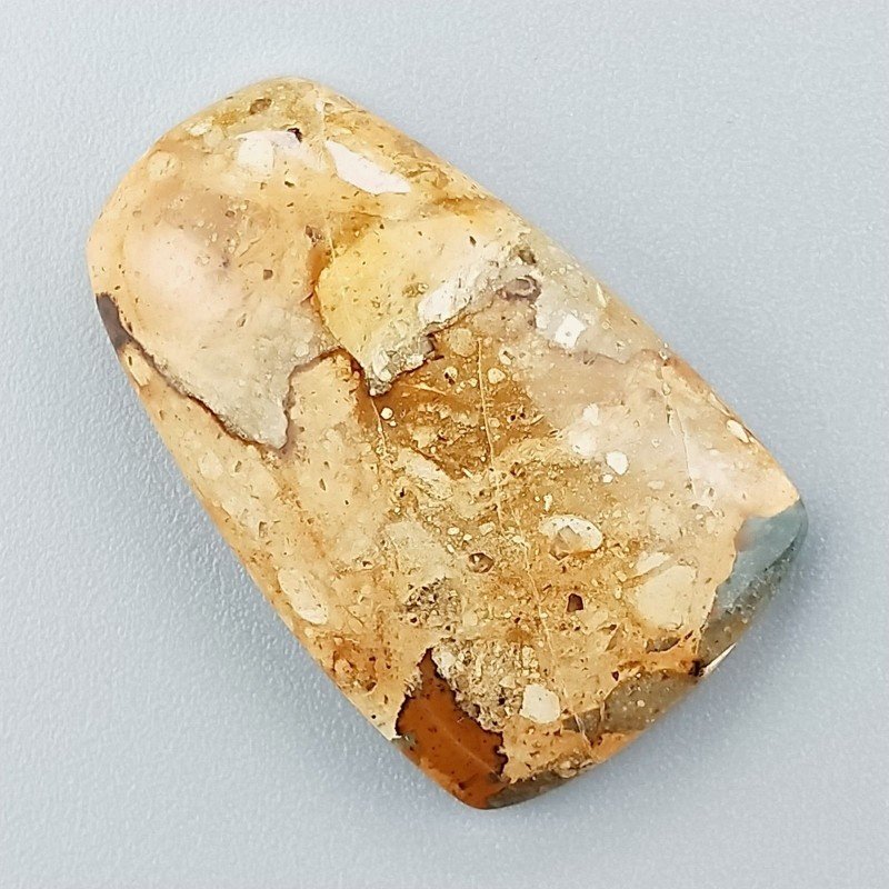 Pietra Paesina Naturale Forma Fantasia Piatto Cabochon Liscio Fatto a Mano 31X19X6mm 6,10gm 1pz