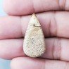 Pietra Paesina Naturale Forma Goccia Piatto Cabochon Liscio Fatto a Mano 30X15X5mm 3,40gm 1pz