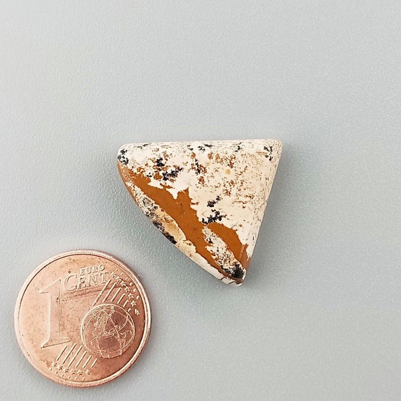 Pietra Paesina Naturale Forma Fantasia Piatto Cabochon Liscio Fatto a Mano 17X21X4mm 2,30gm 1pz
