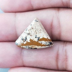 Pietra Paesina Naturale Forma Fantasia Piatto Cabochon Liscio Fatto a Mano 17X21X4mm 2,30gm 1pz